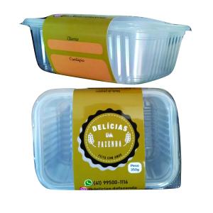 Cinta para Marmita 8 x 35cm Couchê 250gr 8 x 35cm 4/0 Laminação Auto Brilho Corte reto 